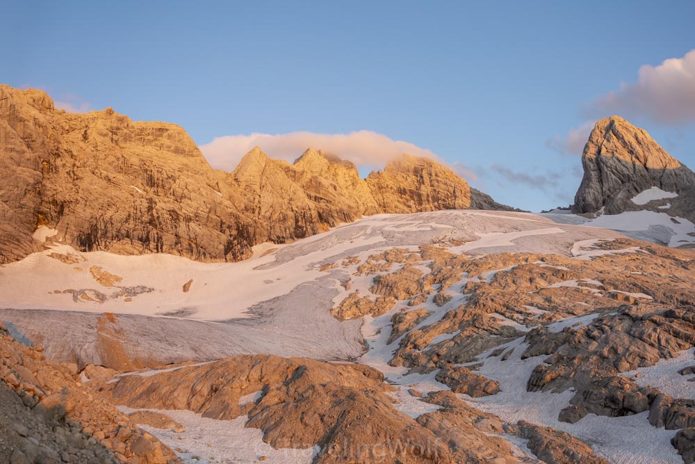 sunset dachstein glacier hike austria
