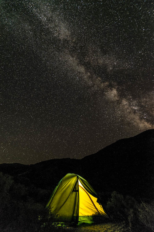 tent and milkey way death valley national park