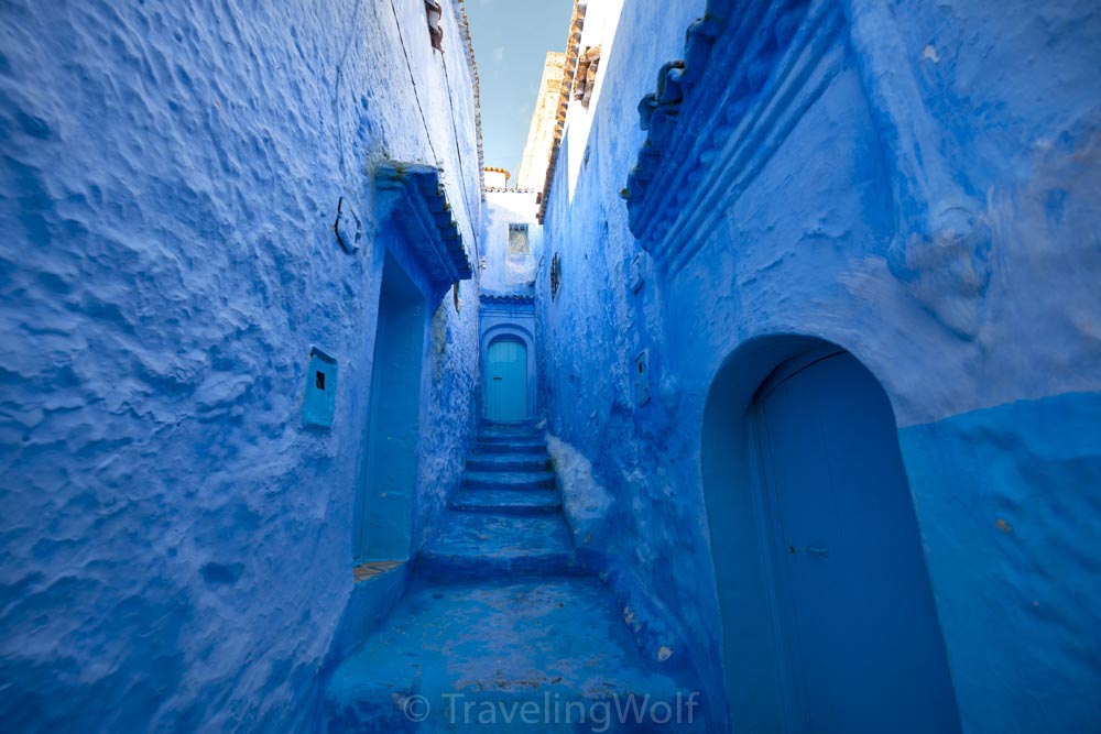 blue street chefchaouen morocco