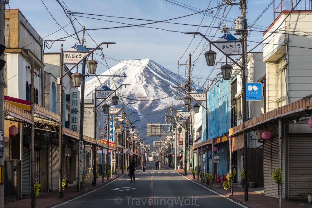 mount fuji fujiyoshida street japan