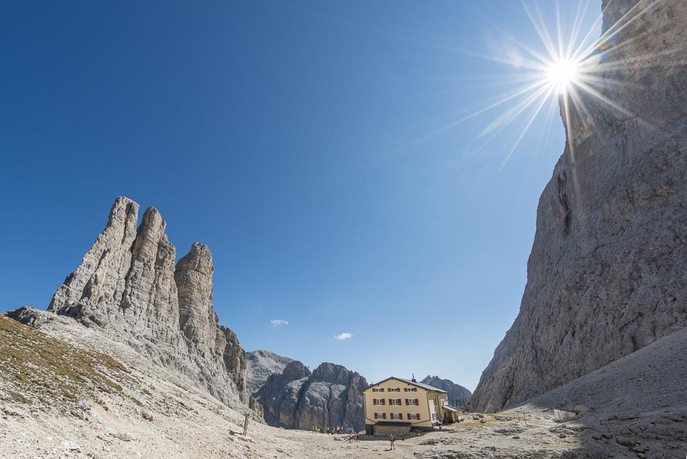 torri di vajolet gartlhütte via ferrata santner